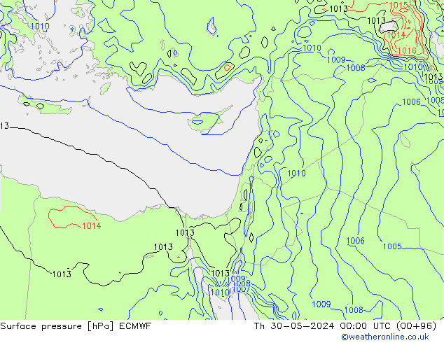 Surface pressure ECMWF Th 30.05.2024 00 UTC