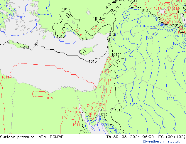 ciśnienie ECMWF czw. 30.05.2024 06 UTC