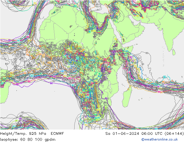 Height/Temp. 925 hPa ECMWF Sáb 01.06.2024 06 UTC