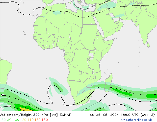 Jet stream/Height 300 hPa ECMWF Su 26.05.2024 18 UTC