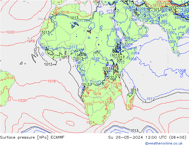 приземное давление ECMWF Вс 26.05.2024 12 UTC
