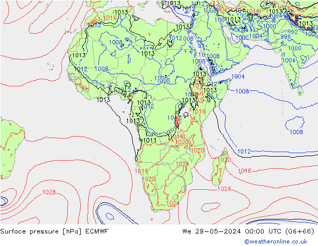 Yer basıncı ECMWF Çar 29.05.2024 00 UTC