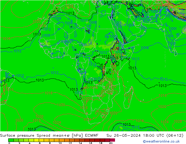 Bodendruck Spread ECMWF So 26.05.2024 18 UTC