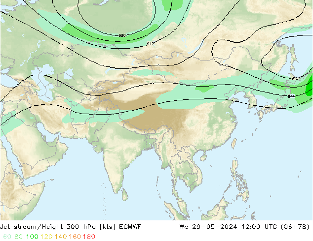 Courant-jet ECMWF mer 29.05.2024 12 UTC