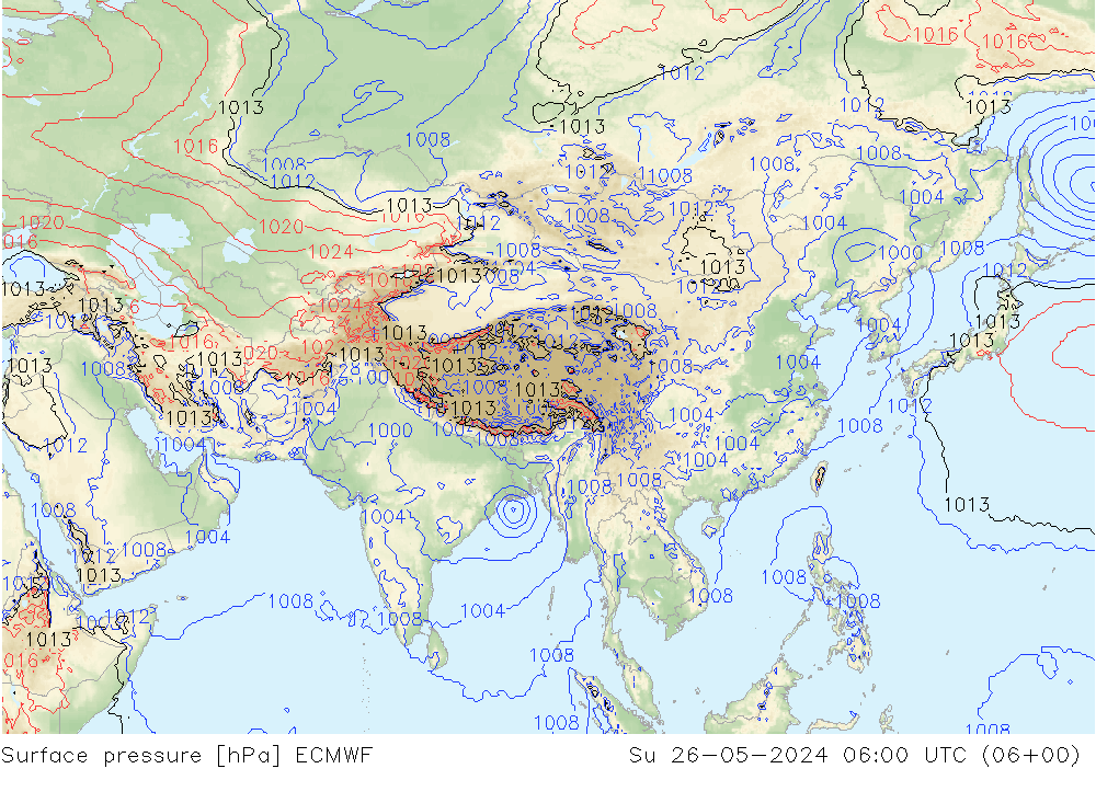 приземное давление ECMWF Вс 26.05.2024 06 UTC