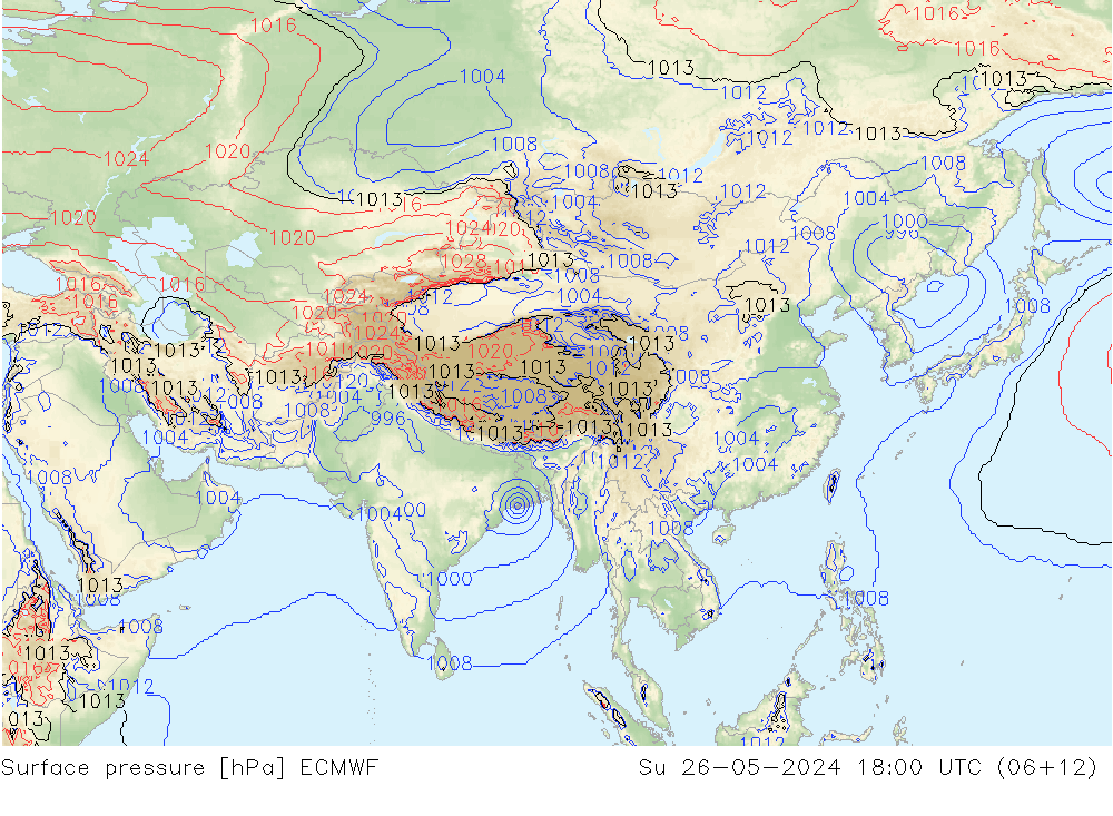 pression de l'air ECMWF dim 26.05.2024 18 UTC