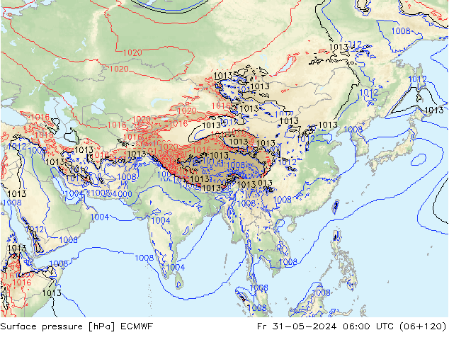 Yer basıncı ECMWF Cu 31.05.2024 06 UTC