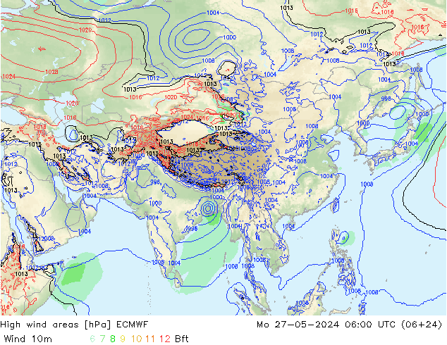 High wind areas ECMWF Seg 27.05.2024 06 UTC