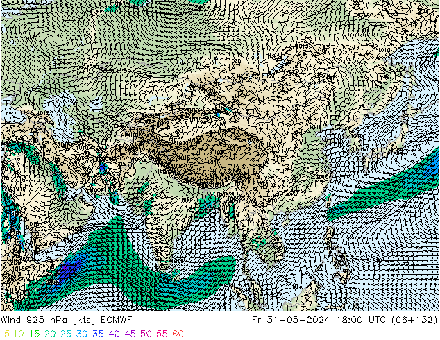 Wind 925 hPa ECMWF Fr 31.05.2024 18 UTC