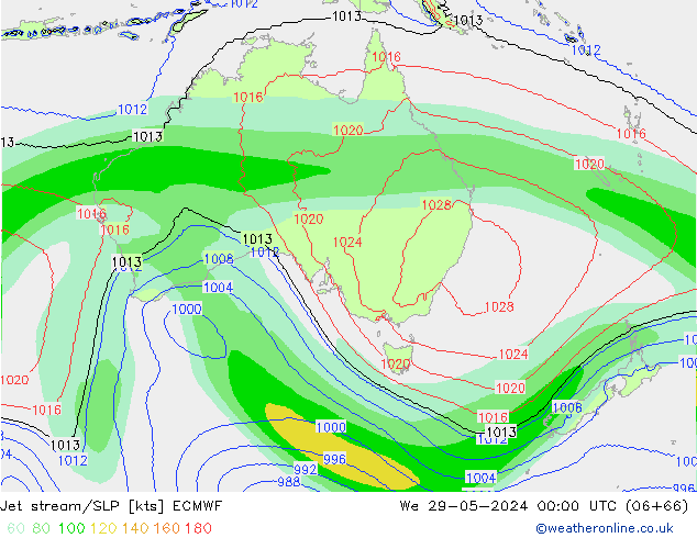 Polarjet/Bodendruck ECMWF Mi 29.05.2024 00 UTC