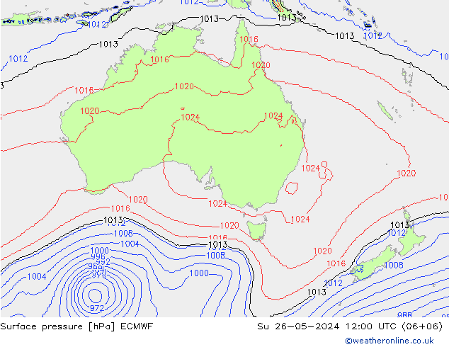 pression de l'air ECMWF dim 26.05.2024 12 UTC