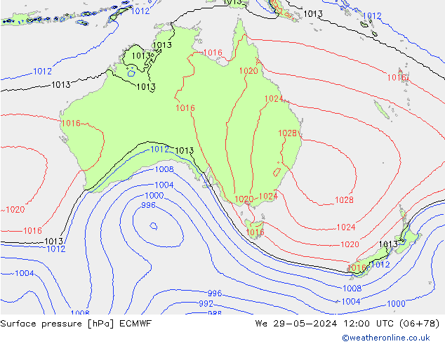 pression de l'air ECMWF mer 29.05.2024 12 UTC