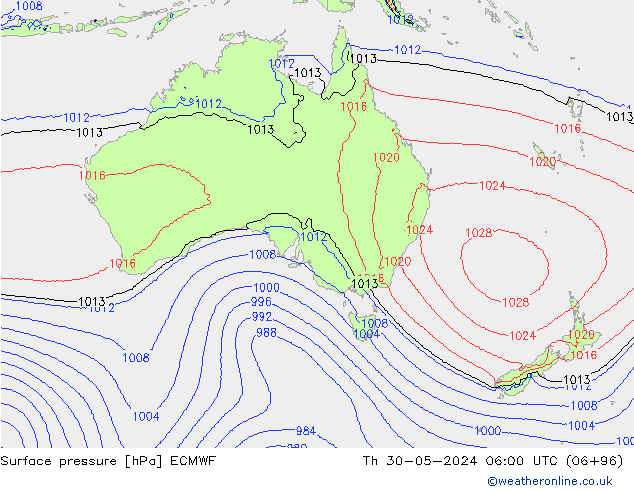 Yer basıncı ECMWF Per 30.05.2024 06 UTC