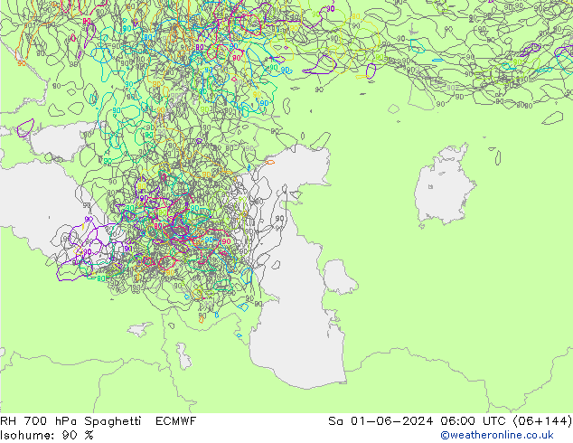 700 hPa Nispi Nem Spaghetti ECMWF Cts 01.06.2024 06 UTC