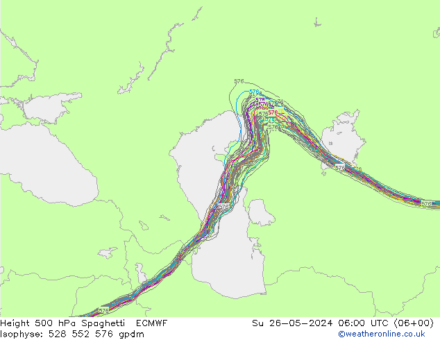 500 hPa Yüksekliği Spaghetti ECMWF Paz 26.05.2024 06 UTC