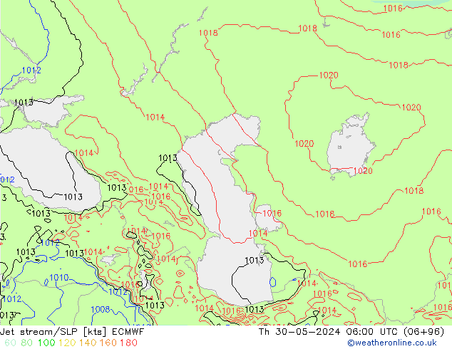 Jet Akımları/SLP ECMWF Per 30.05.2024 06 UTC