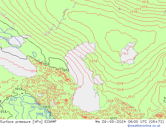 Surface pressure ECMWF We 29.05.2024 06 UTC