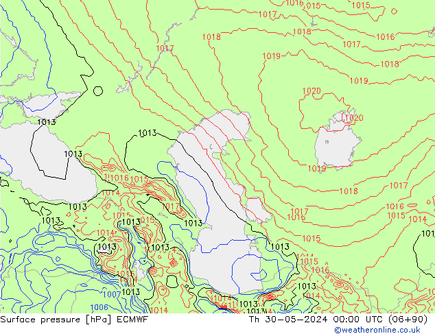 Surface pressure ECMWF Th 30.05.2024 00 UTC