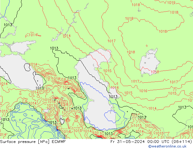 ciśnienie ECMWF pt. 31.05.2024 00 UTC