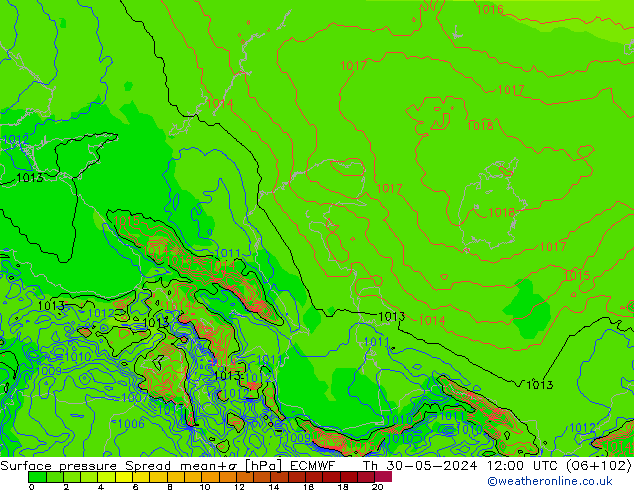 Yer basıncı Spread ECMWF Per 30.05.2024 12 UTC