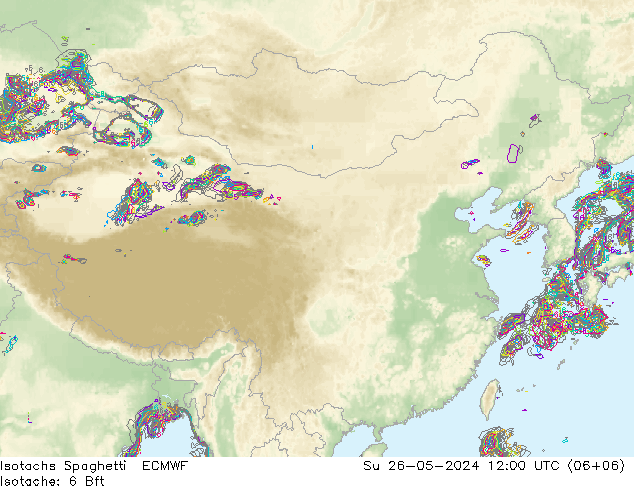 Eşrüzgar Hızları Spaghetti ECMWF Paz 26.05.2024 12 UTC