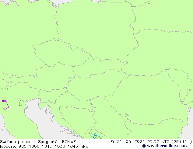 pressão do solo Spaghetti ECMWF Sex 31.05.2024 00 UTC