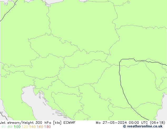 Corrente a getto ECMWF lun 27.05.2024 00 UTC