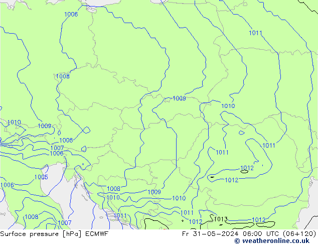 приземное давление ECMWF пт 31.05.2024 06 UTC