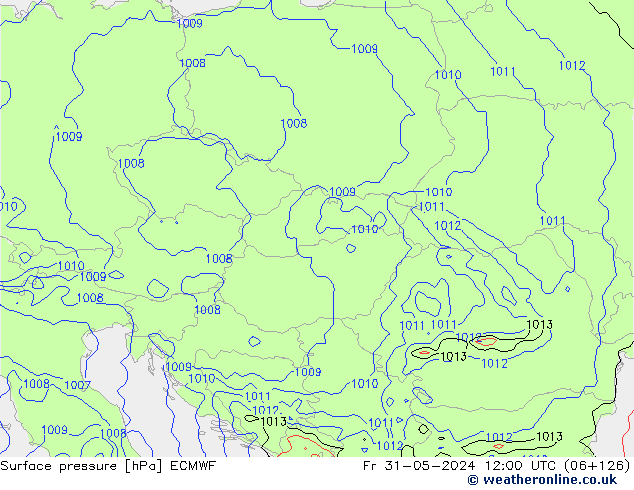 pressão do solo ECMWF Sex 31.05.2024 12 UTC