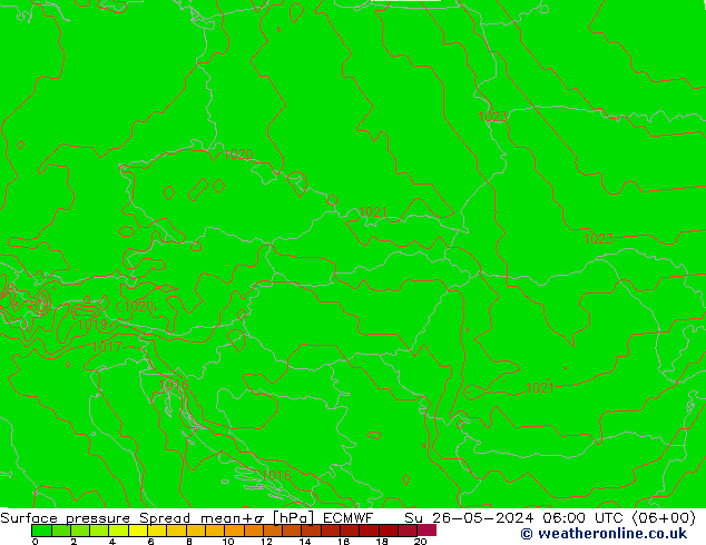 Surface pressure Spread ECMWF Su 26.05.2024 06 UTC