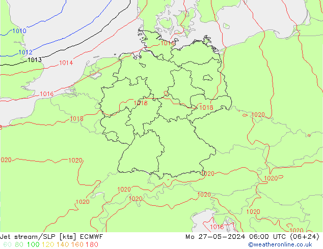 Courant-jet ECMWF lun 27.05.2024 06 UTC