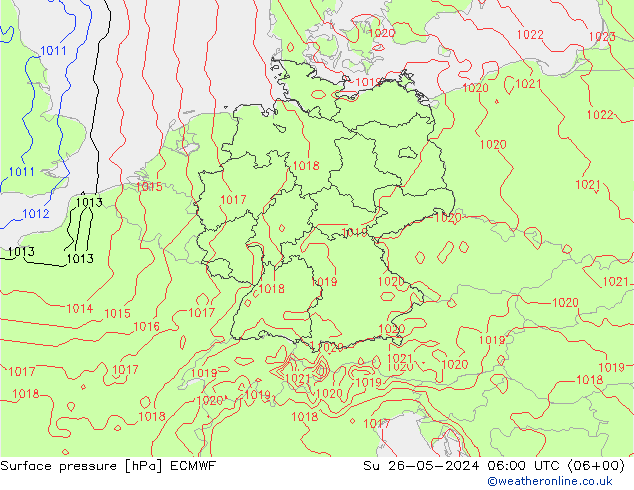 pression de l'air ECMWF dim 26.05.2024 06 UTC