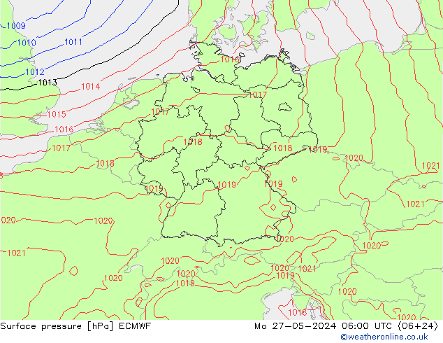 pression de l'air ECMWF lun 27.05.2024 06 UTC