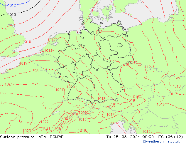 Bodendruck ECMWF Di 28.05.2024 00 UTC