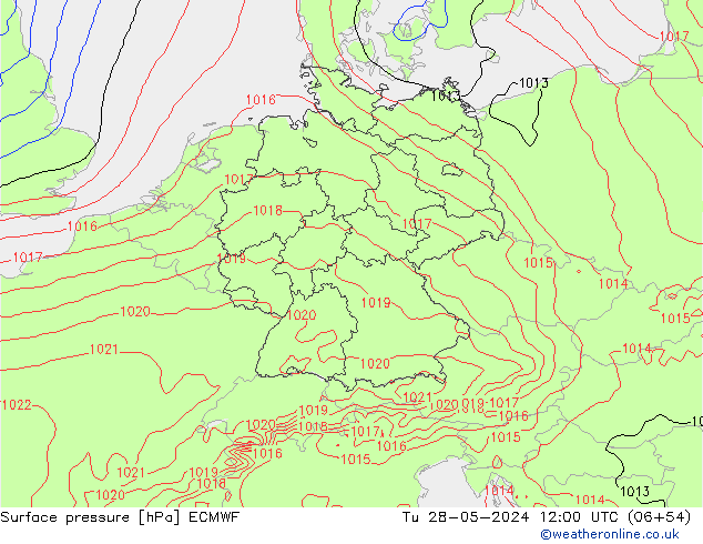 ciśnienie ECMWF wto. 28.05.2024 12 UTC