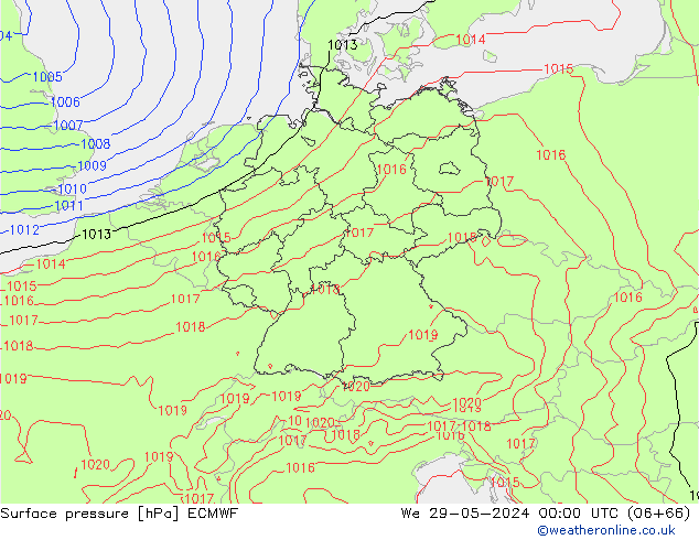 Yer basıncı ECMWF Çar 29.05.2024 00 UTC