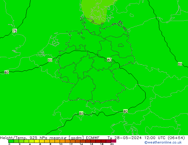 Géop./Temp. 925 hPa ECMWF mar 28.05.2024 12 UTC