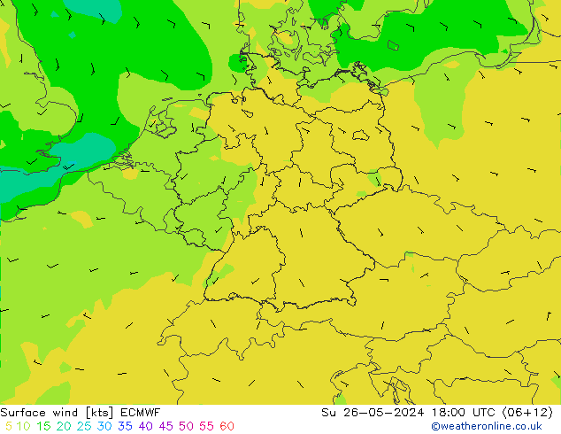  10 m ECMWF  26.05.2024 18 UTC