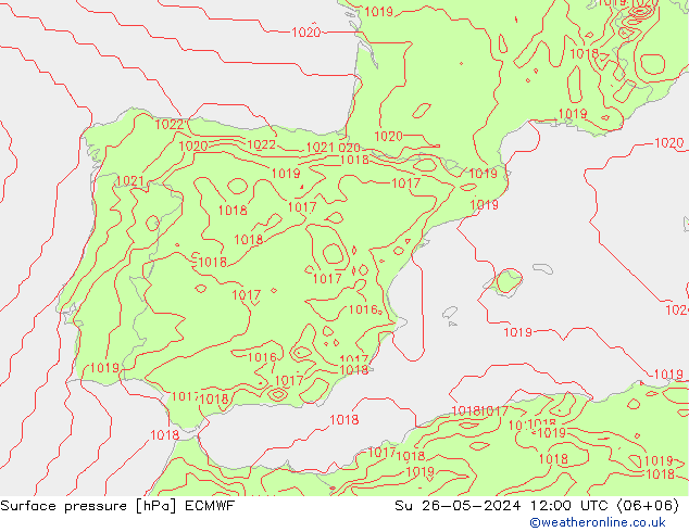 Surface pressure ECMWF Su 26.05.2024 12 UTC