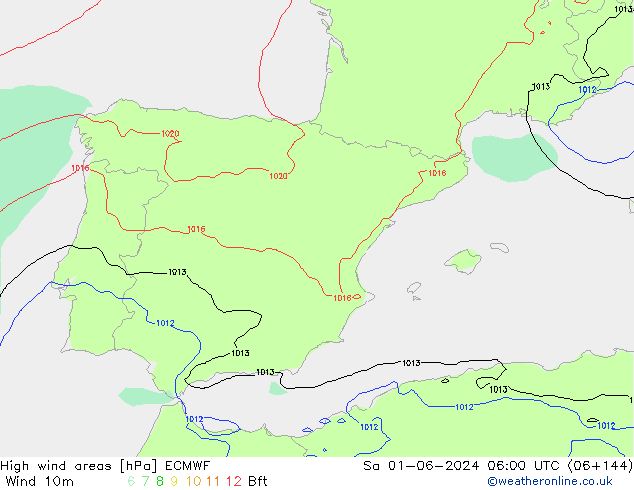 Windvelden ECMWF za 01.06.2024 06 UTC