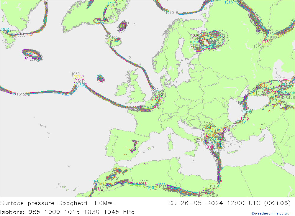 Yer basıncı Spaghetti ECMWF Paz 26.05.2024 12 UTC