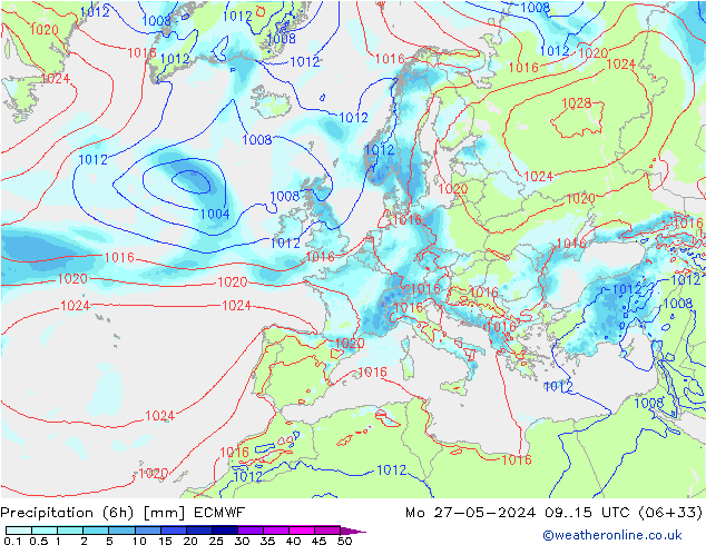 opad (6h) ECMWF pon. 27.05.2024 15 UTC