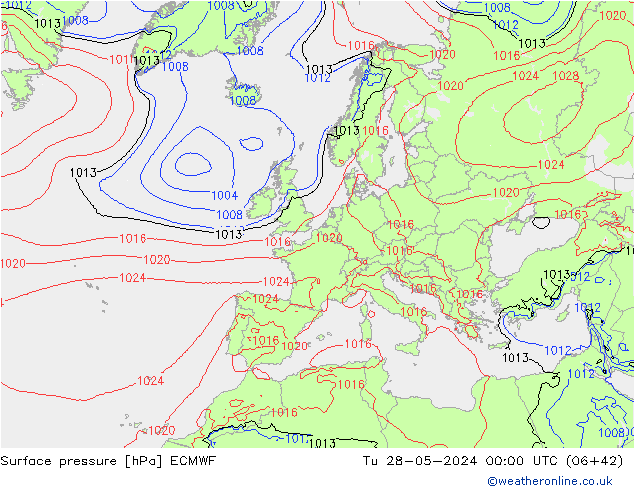 Surface pressure ECMWF Tu 28.05.2024 00 UTC