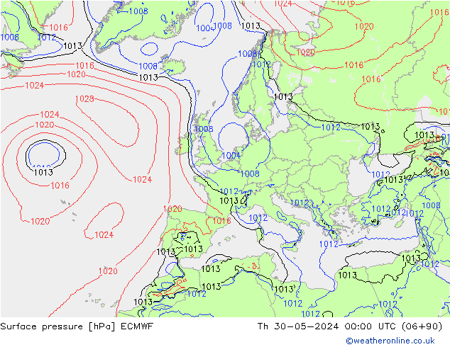 Yer basıncı ECMWF Per 30.05.2024 00 UTC