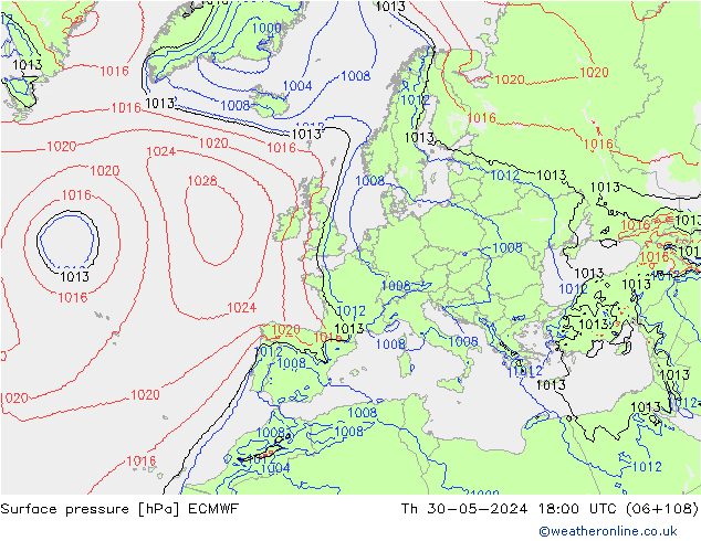 Yer basıncı ECMWF Per 30.05.2024 18 UTC