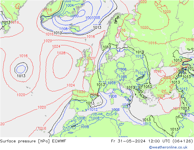 приземное давление ECMWF пт 31.05.2024 12 UTC