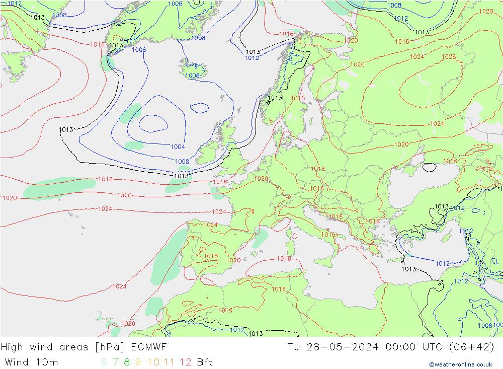 High wind areas ECMWF mar 28.05.2024 00 UTC