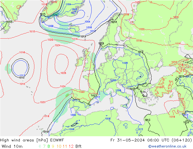 Sturmfelder ECMWF Fr 31.05.2024 06 UTC