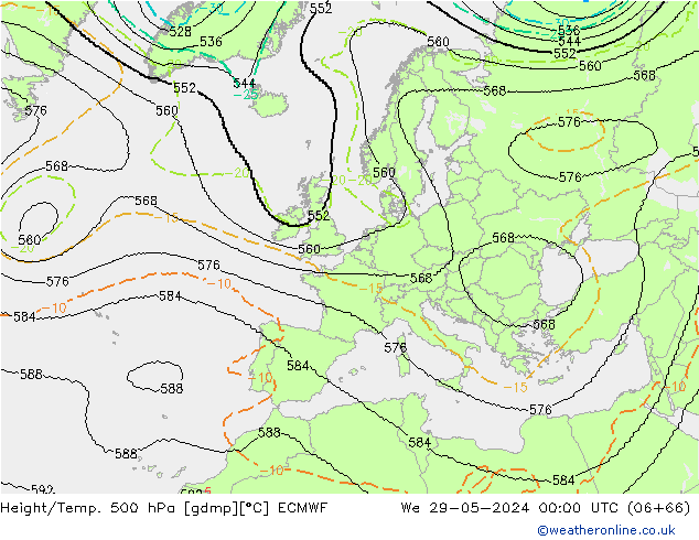 Height/Temp. 500 hPa ECMWF  29.05.2024 00 UTC