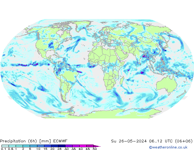 Nied. akkumuliert (6Std) ECMWF So 26.05.2024 12 UTC